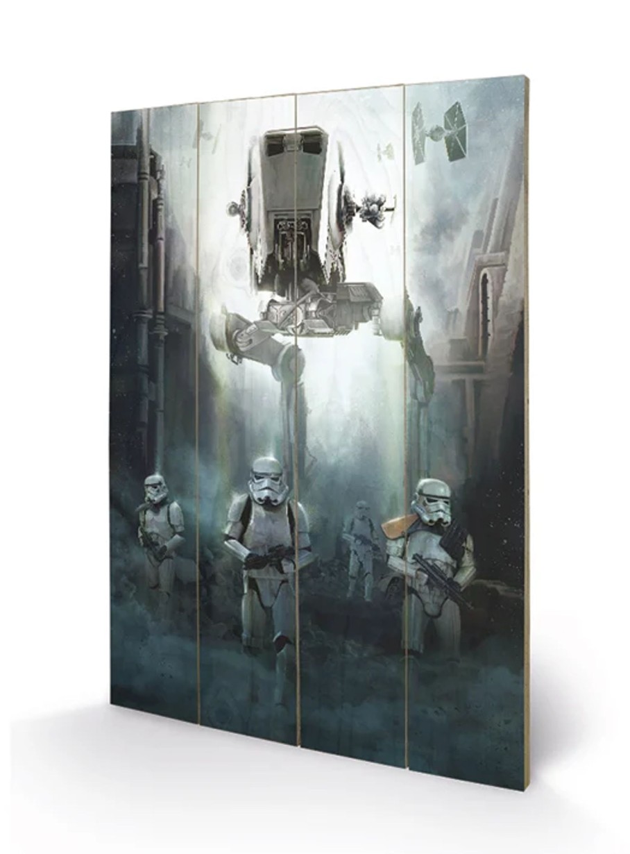 Decoratie Pyramid | Star Wars Rogue One - Wood Print 40X59 - Stormtrooper Patrol