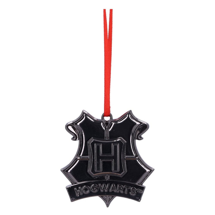 Decoratie Nemesis | Harry Potter - Hogwarts Crest (Silver) - Hanging Ornament 6Cm