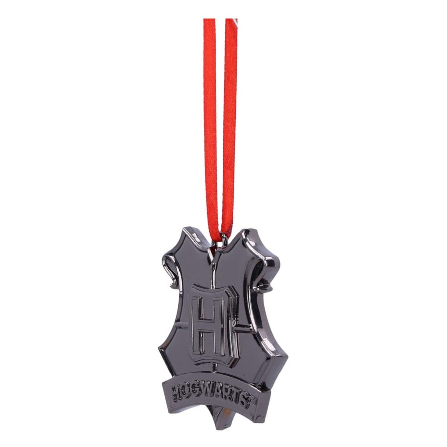 Decoratie Nemesis | Harry Potter - Hogwarts Crest (Silver) - Hanging Ornament 6Cm