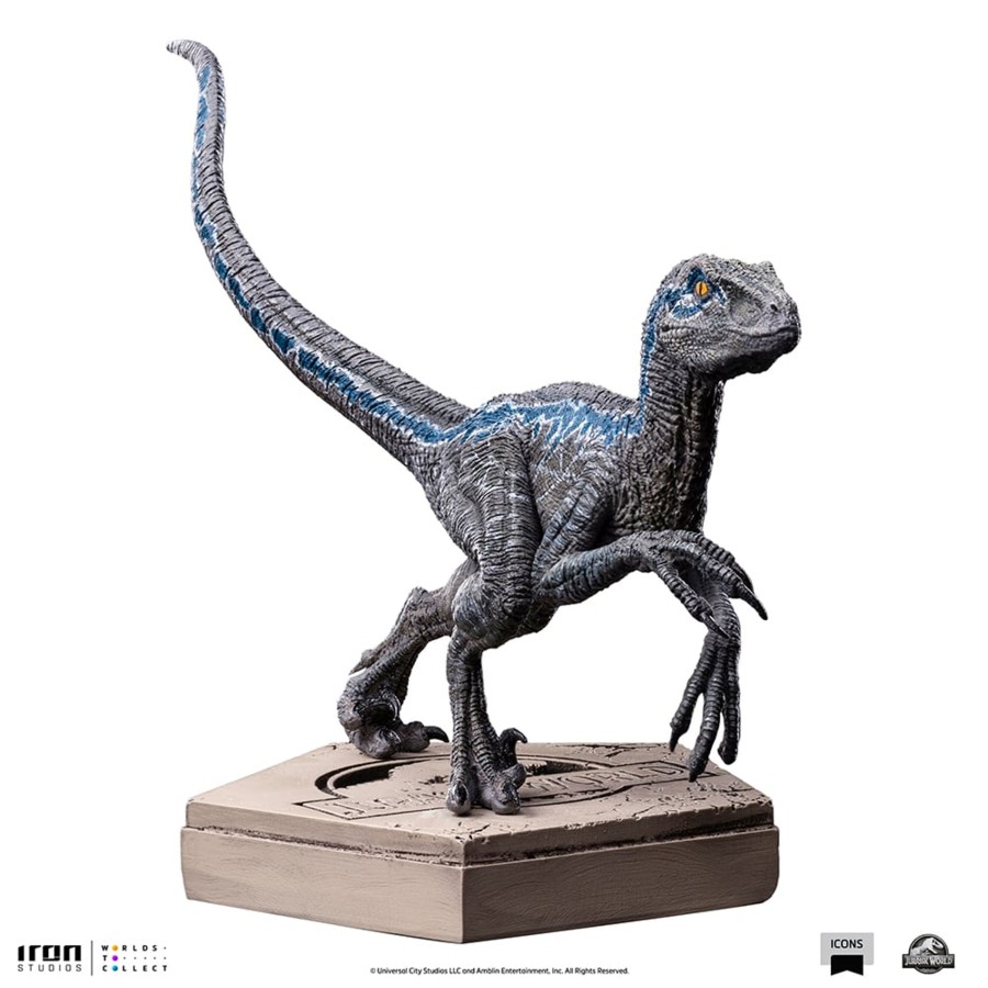 Figuren Iron Studios | Jurassic World - Velociraptor Blue - Statue Icons 9Cm