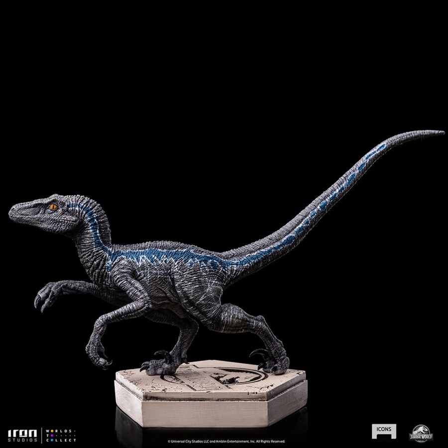 Figuren Iron Studios | Jurassic World - Velociraptor Blue - Statue Icons 9Cm