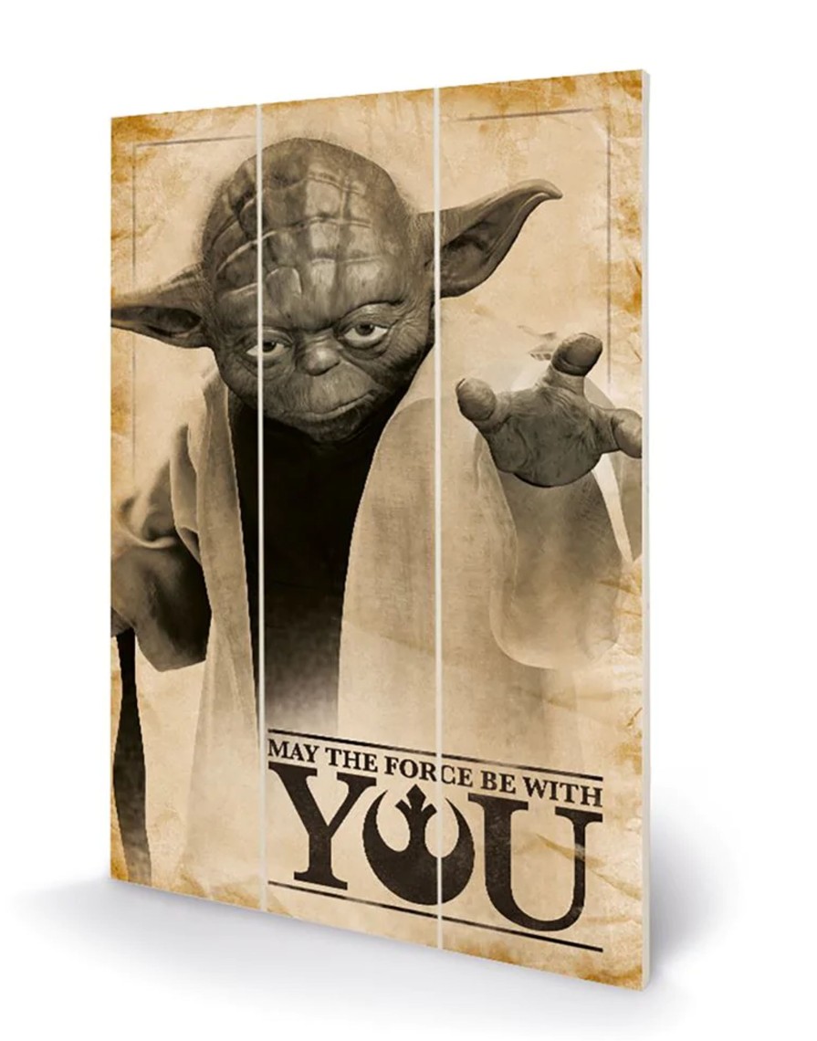 Decoratie Pyramid | Star Wars - May The Force Be With You - Wood Print 20X29.5Cm