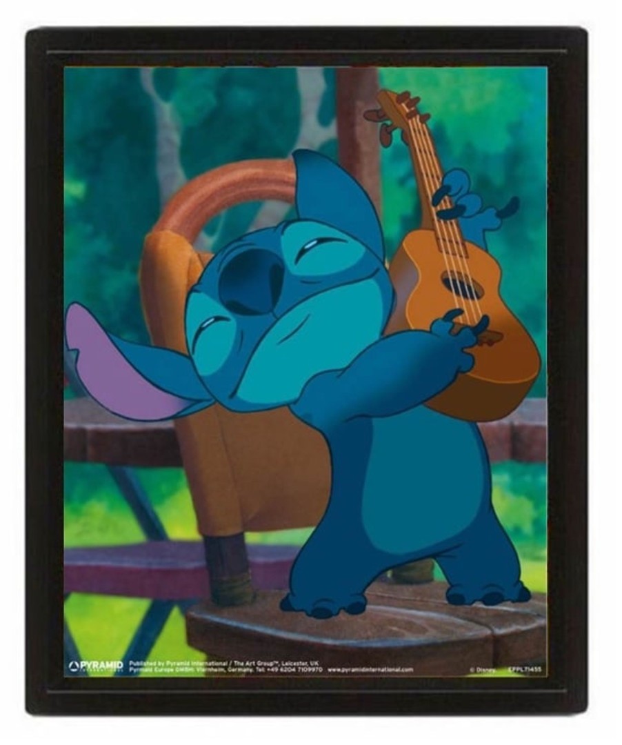 Decoratie Pyramid | Lilo & Stitch - Guitar - 3D Lenticular Poster 26X20Cm