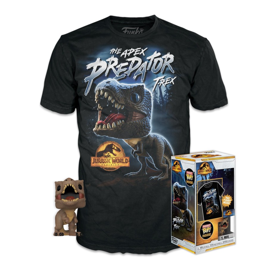 Figuren Funko Tees | Jurassic World - Pocket Pop - Trex + Tee (8-9 Years)