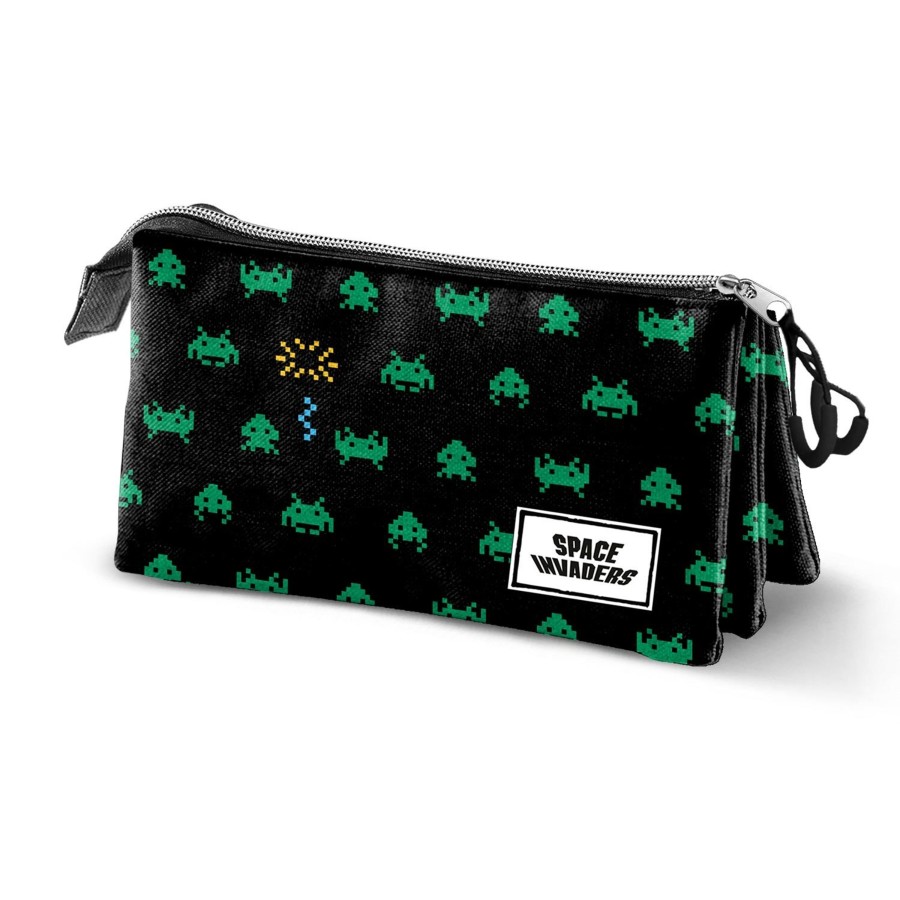 Kantoor Karactermania | Space Invaders - Pencil Case 3 Comp - '23X11X10' - Recycled Material