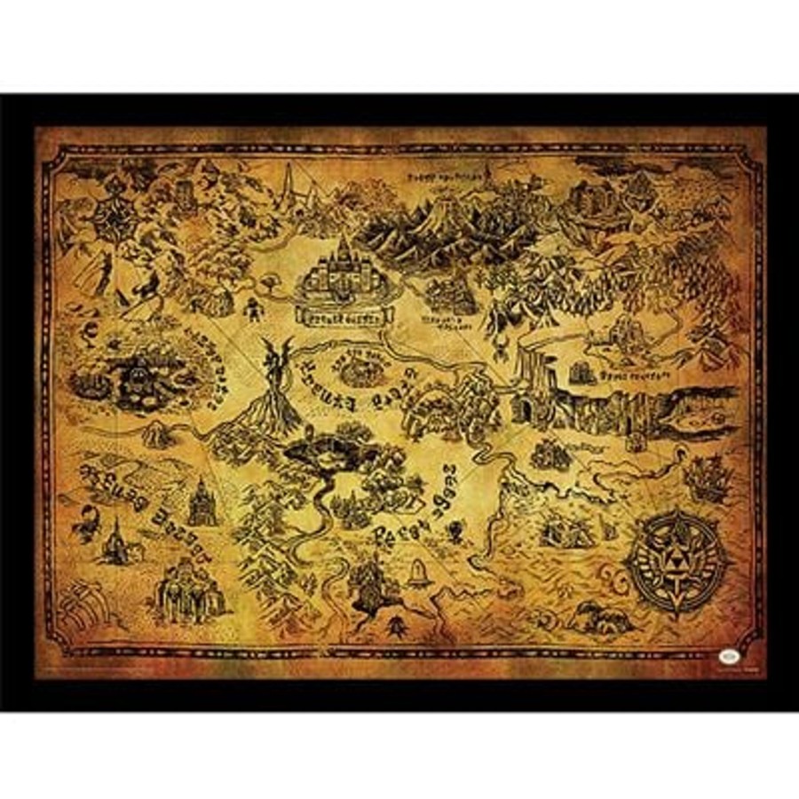 Decoratie Pyramid | The Legend Of Zelda - Hyrule Map - Collector Print 30X40Cm