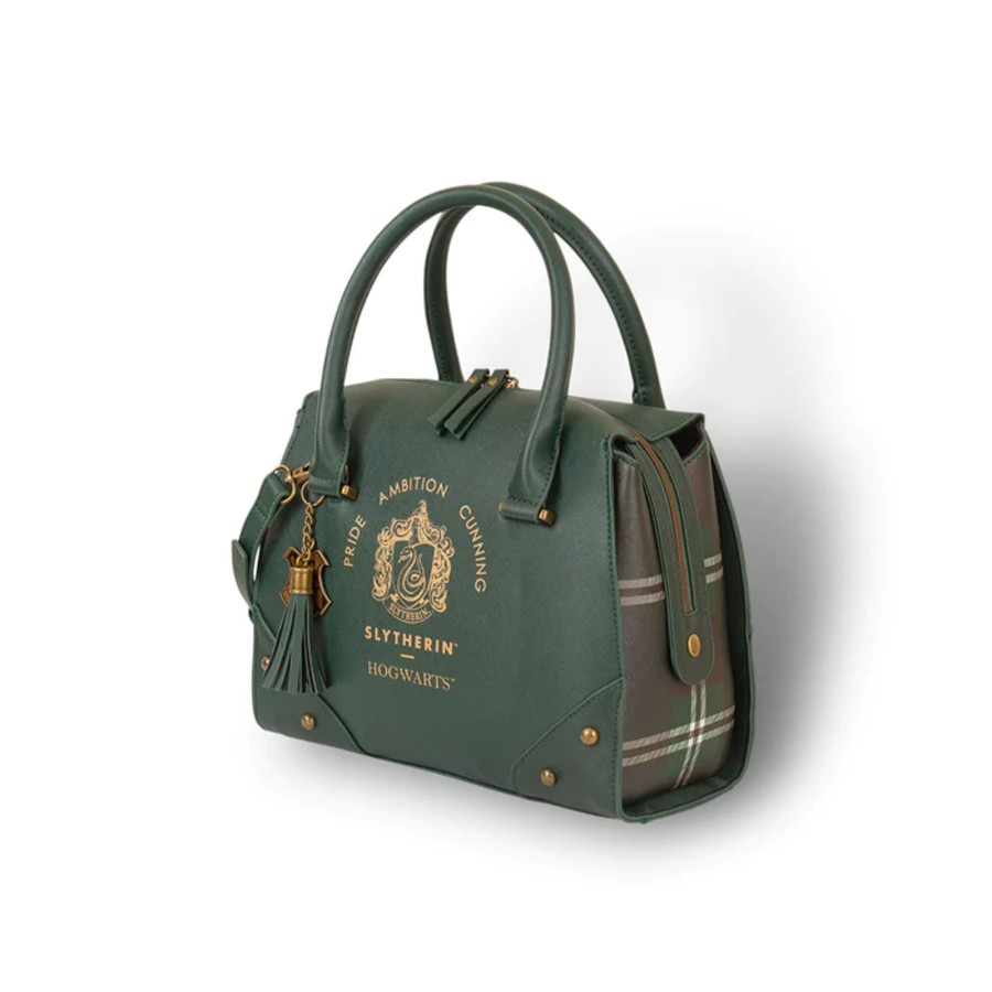 Accessoires Bioworld International | Harry Potter - Slytherin - Luxury Plaid Top Handbag '28X22X13Cm'