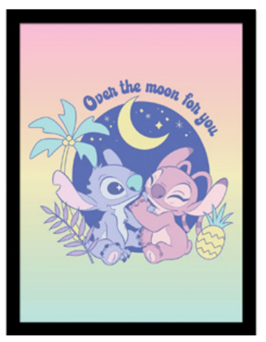 Decoratie Pyramid | Lilo & Stitch - Stitch Over The Moon - Collector Print 30X40Cm