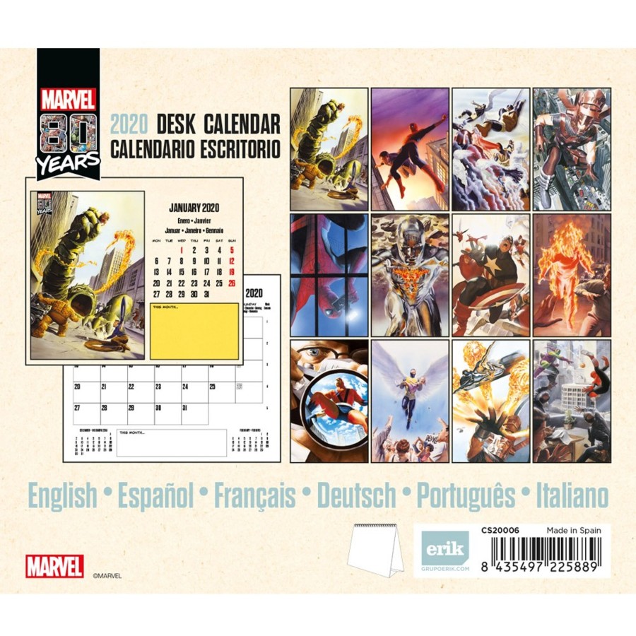 Kantoor ShopForGeek | Marvel Comics 80 Years - Deluxe Office Calendar 2020 - 17X20