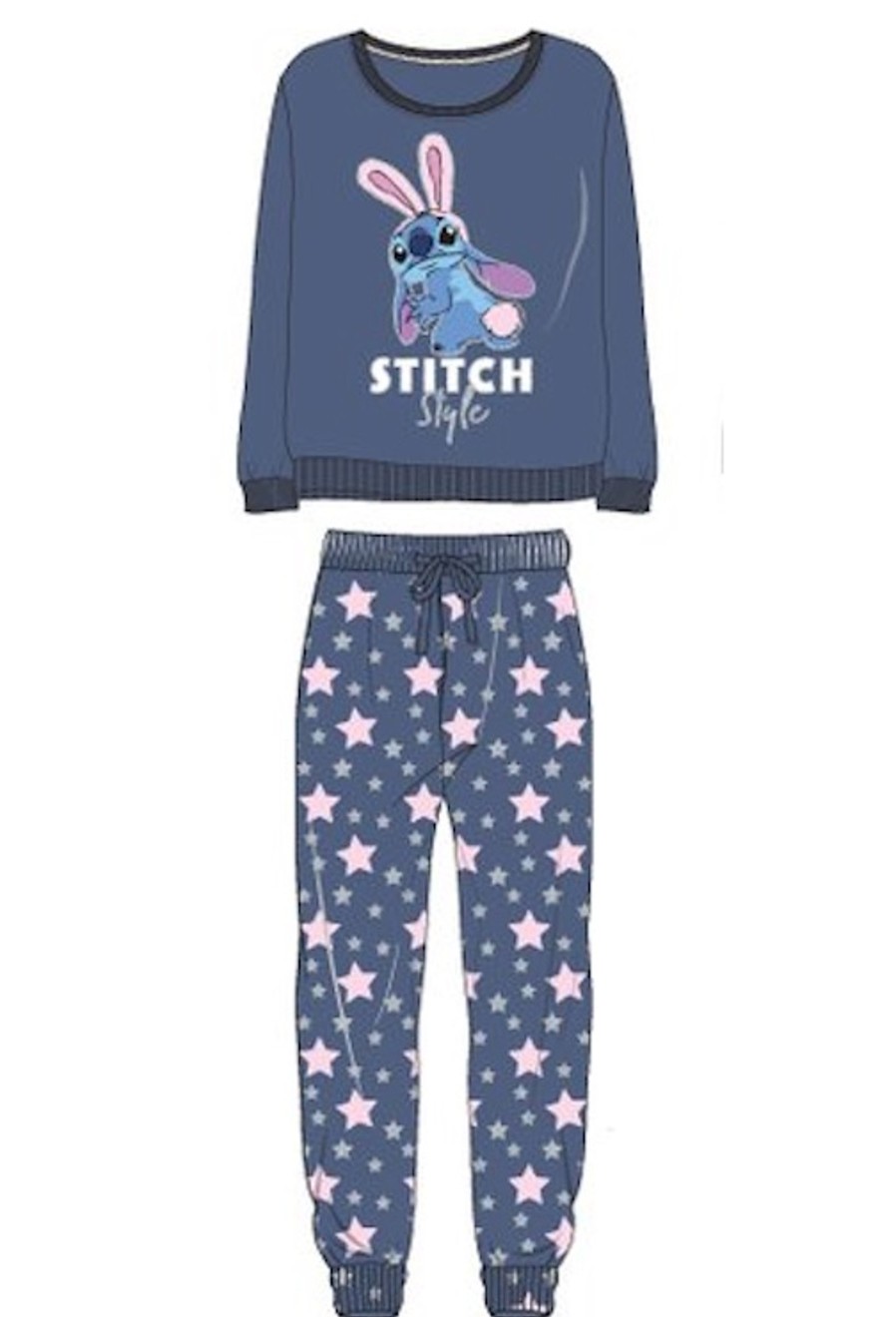 Kleding ShopForGeek | Disney- Winter Pyjama Long Stitch Style Blue (L)