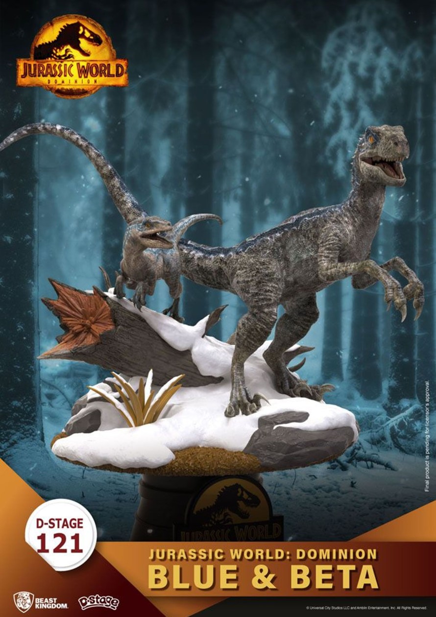 Figuren Beast Kingdom | Jurassic World Dominion - Blue & Beta - Diorama D-Stage 13Cm