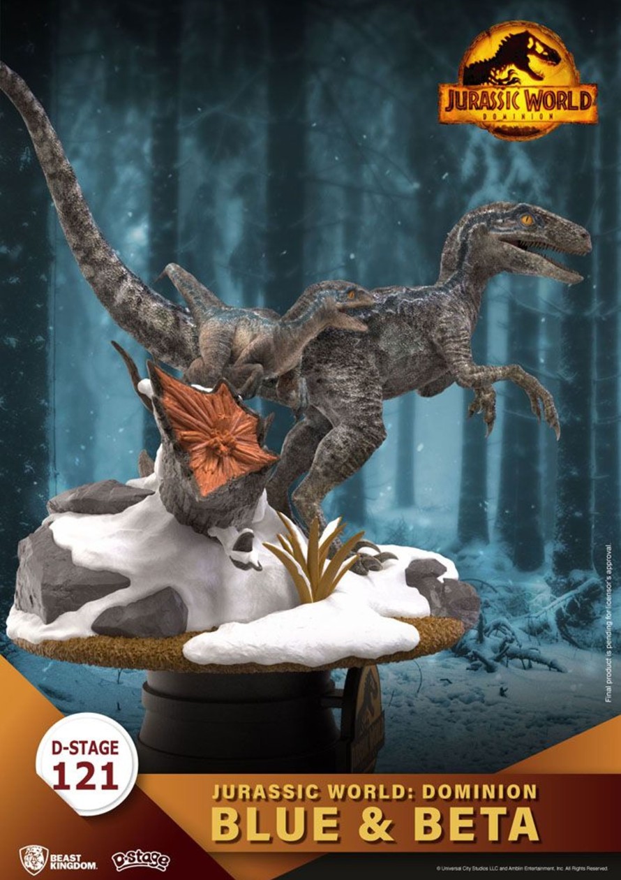 Figuren Beast Kingdom | Jurassic World Dominion - Blue & Beta - Diorama D-Stage 13Cm