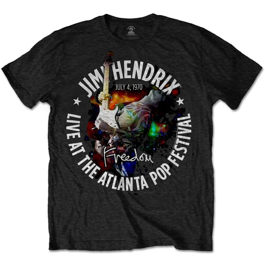 Kleding Rockoff | Jimi Hendrix - T-Shirt Rocked World Col - Atlanta 1970 (M)