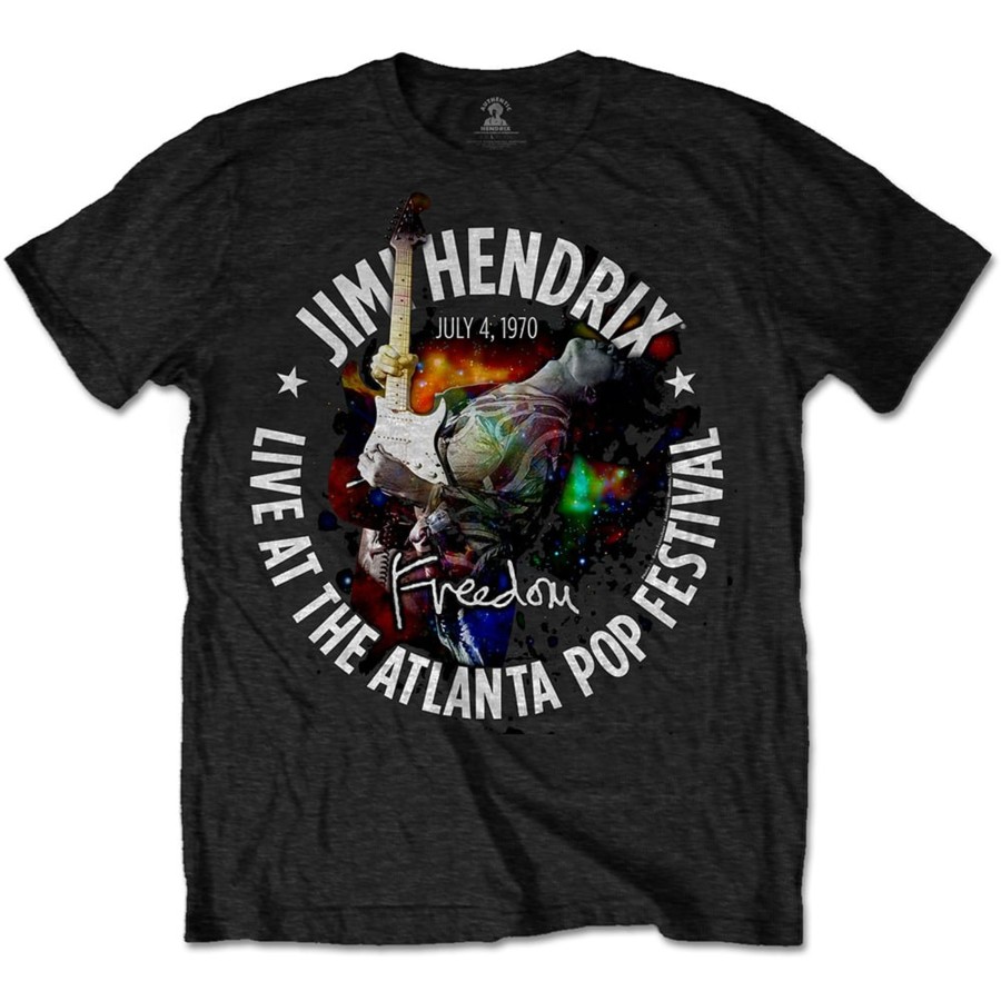 Kleding Rockoff | Jimi Hendrix - T-Shirt Rocked World Col - Atlanta 1970 (M)