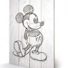 Decoratie Pyramid | Disney - Printing On Wood 40X59 - Mickey Mouse Black / White