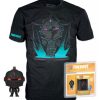 Kleding Funko Tees | Fortnite - Boxed T-Shirt Pop + Pocket Pop - Black Knight (L)