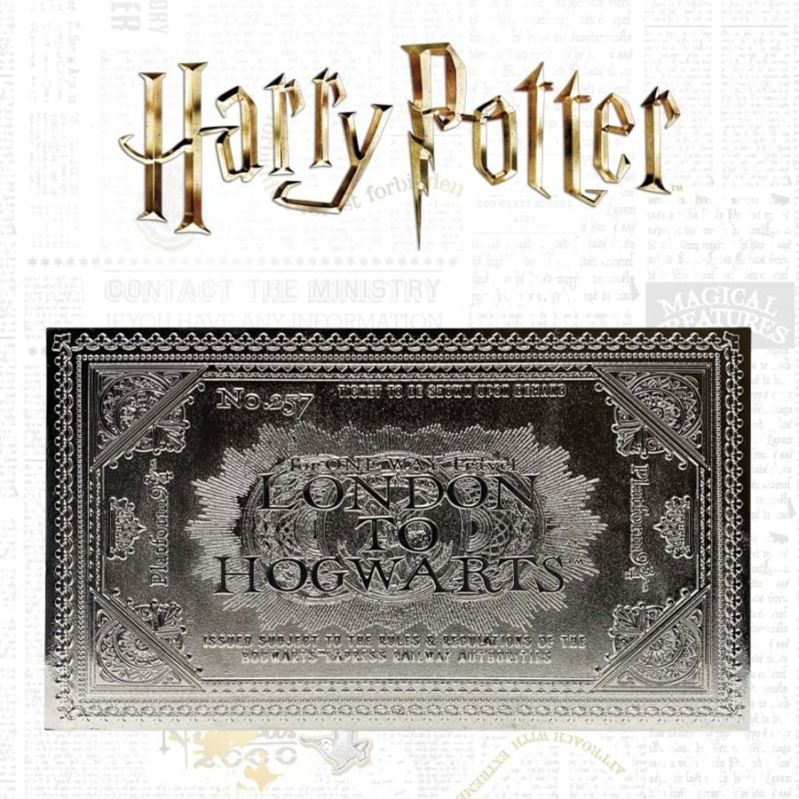 Decoratie Fanattik | Harry Potter - Hogwarts Express - Silver Plated Collector Ticket