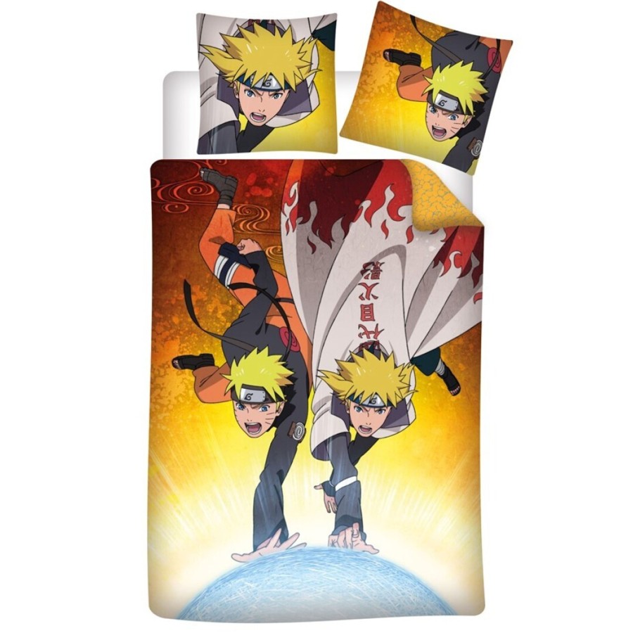 Decoratie AyMax | Naruto - Minato & Naruto - Duvet Cover 140X200Cm - '100% Microfiber'