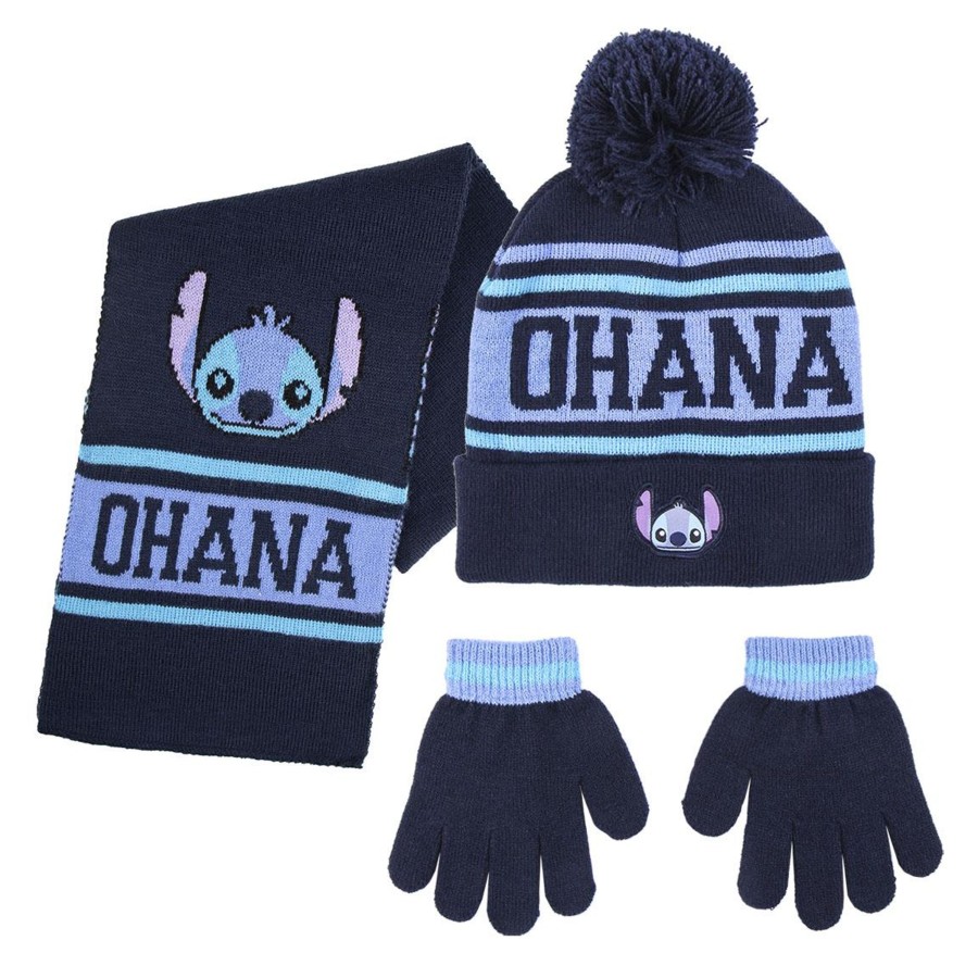 Kleding Cerda | Lilo & Stitch - Set Pompon Beanie + Handschoenen + Scarf - 3Stk Kids