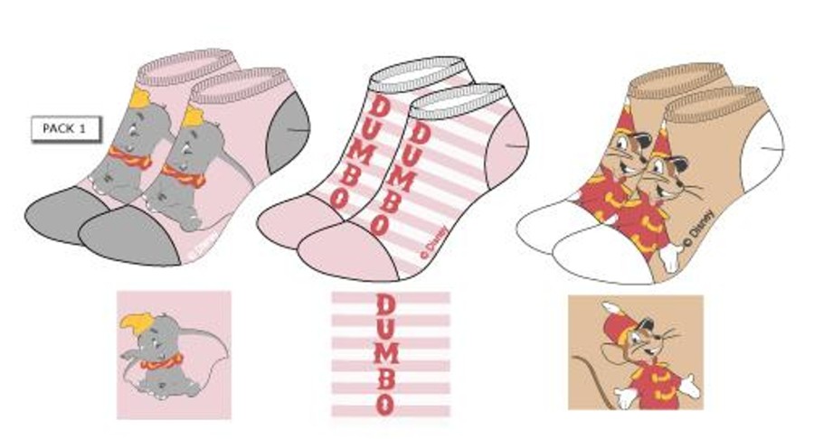 Kleding ShopForGeek | Disney - Dumbo - Pack Of 3 Socks Woman Pack 1 (T36/38)