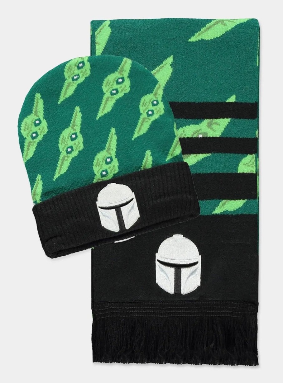 Kleding Difuzed | Star Wars - Mando & Grogu Green - Beanie & Scarf Gift Set