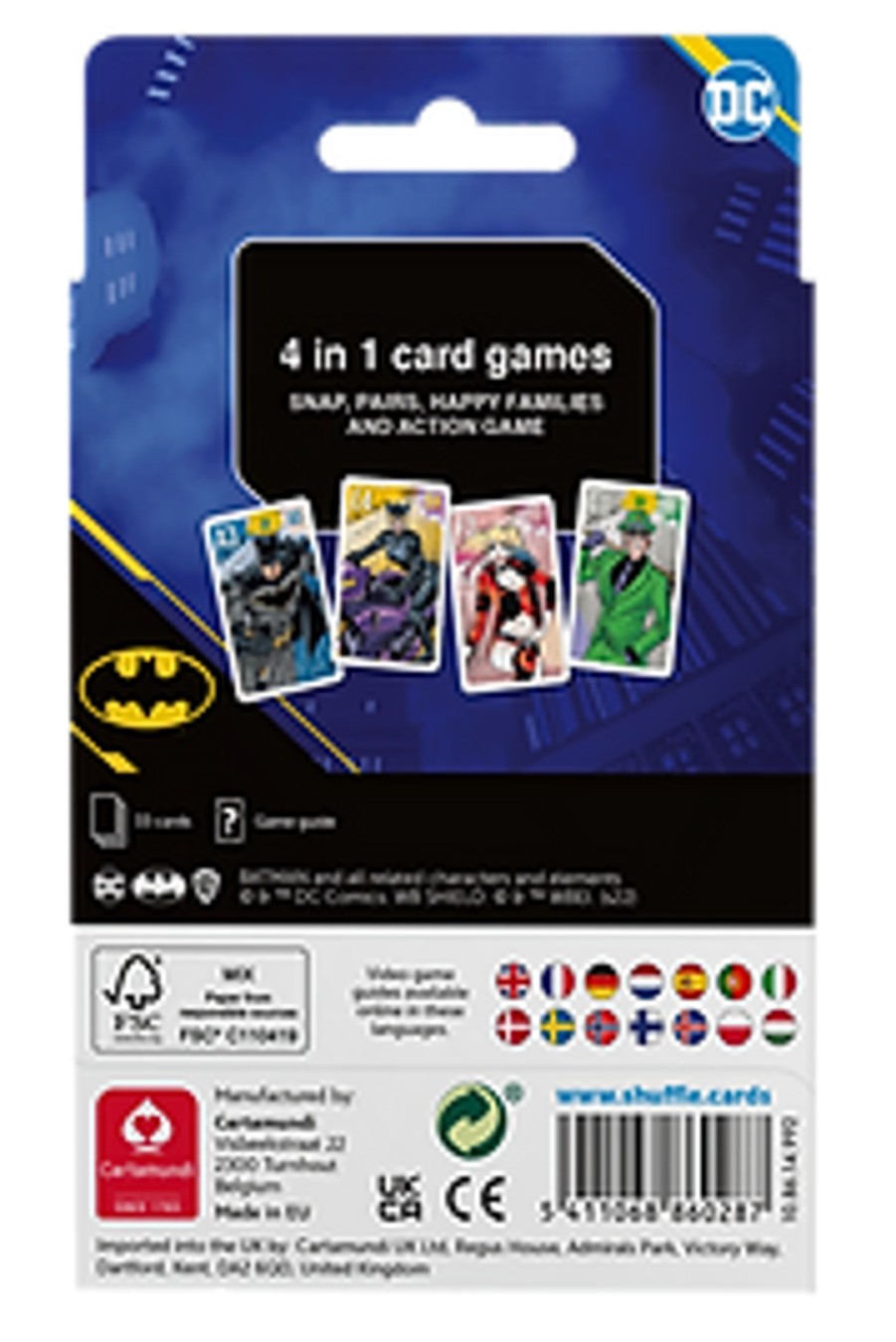 Spelletjes Cartamundi | Dc Comics - Batman - Shuffle - 4 In 1 - 5Th Panel Packaging Fr/Nl