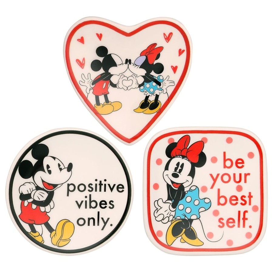 Accessoires Peershardy | Minnie & Mickey - 3 Mini Trinket Tray Set - 20,6X7,2X2,3 Cm