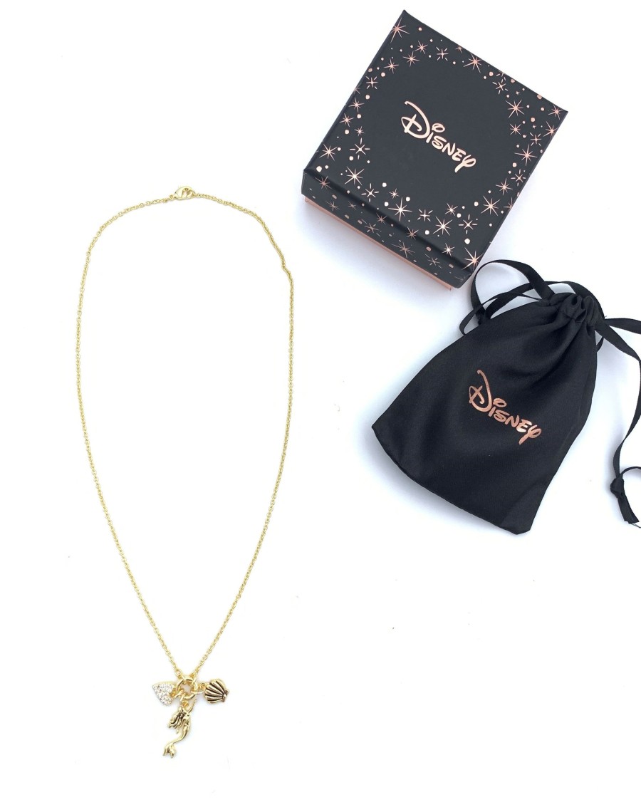 Accessoires Peershardy | Little Mermaid - Gold Brass Plated Necklace + 3 Charms