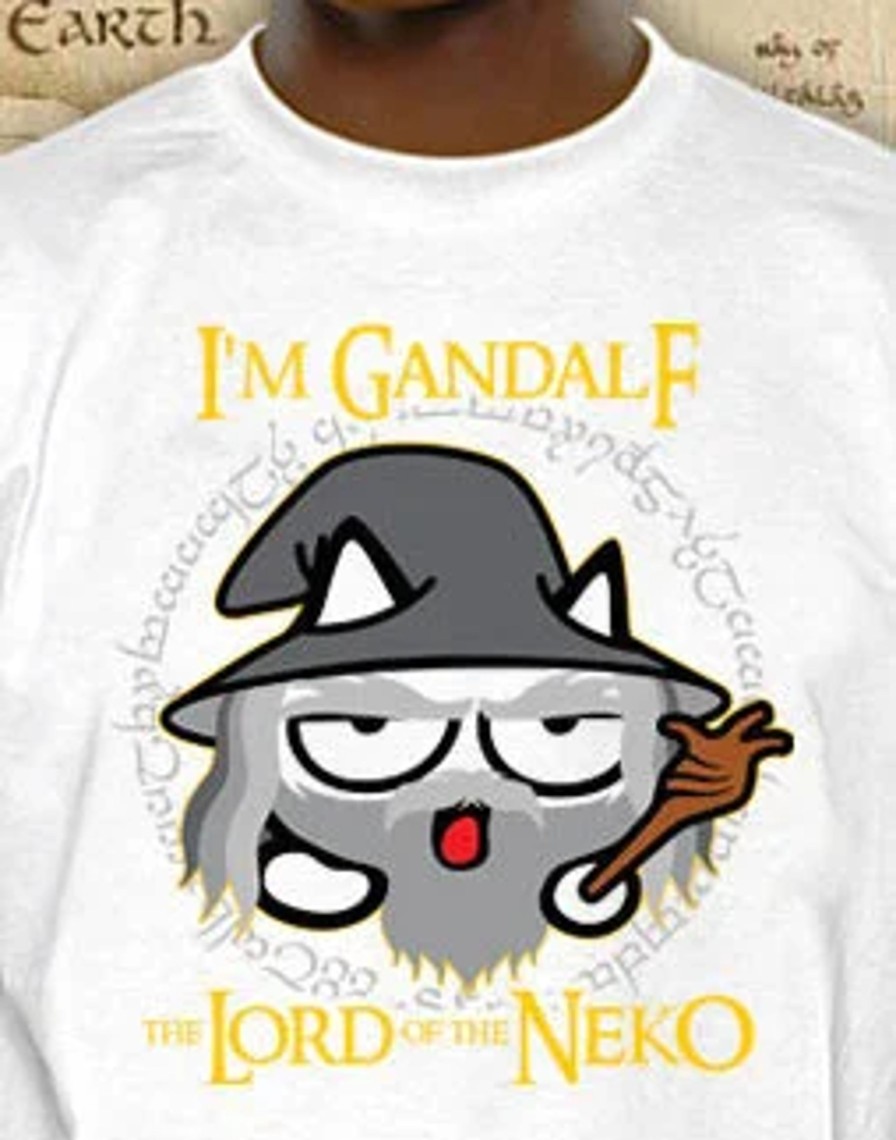 Kleding ShopForGeek | Geek Collection - T-Shirt Neko Gandalf - White (S)