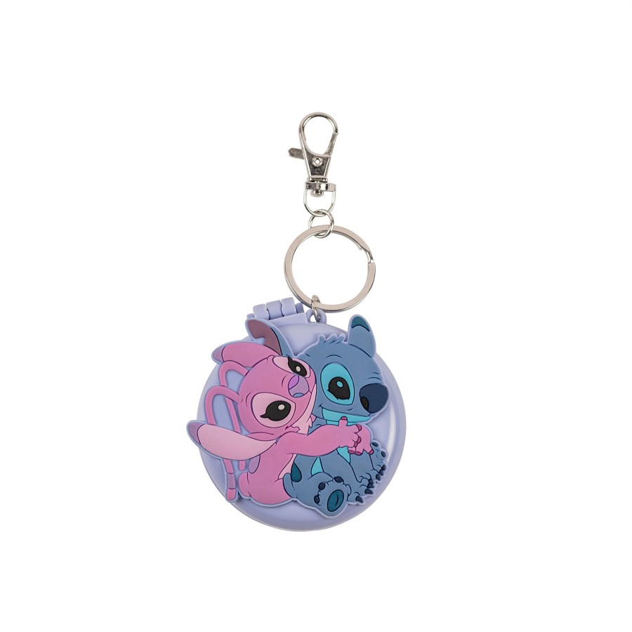 Accessoires Peershardy | Stitch & Angel - Compact Mirror & Hairbrush Keychain