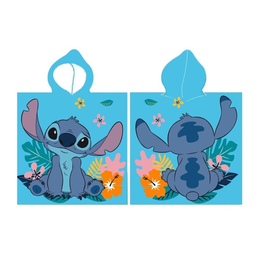 Kleding AyMax | Lilo & Stitch - Stitch Sit - Kid Poncho 100% Polyester 55X110Cm