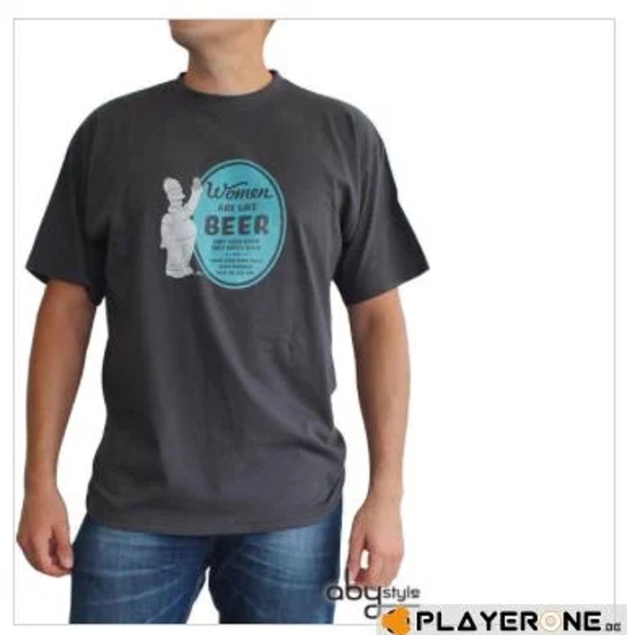 Kleding ABYstyle | Simpsons - T-Shirt Homme Beer - Dark Grey (S)