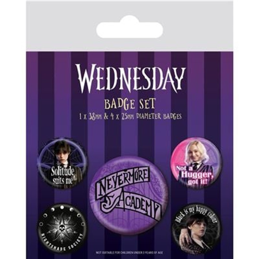 Accessoires Pyramid | Wednesday - Nevermore - Pack 5 Badges