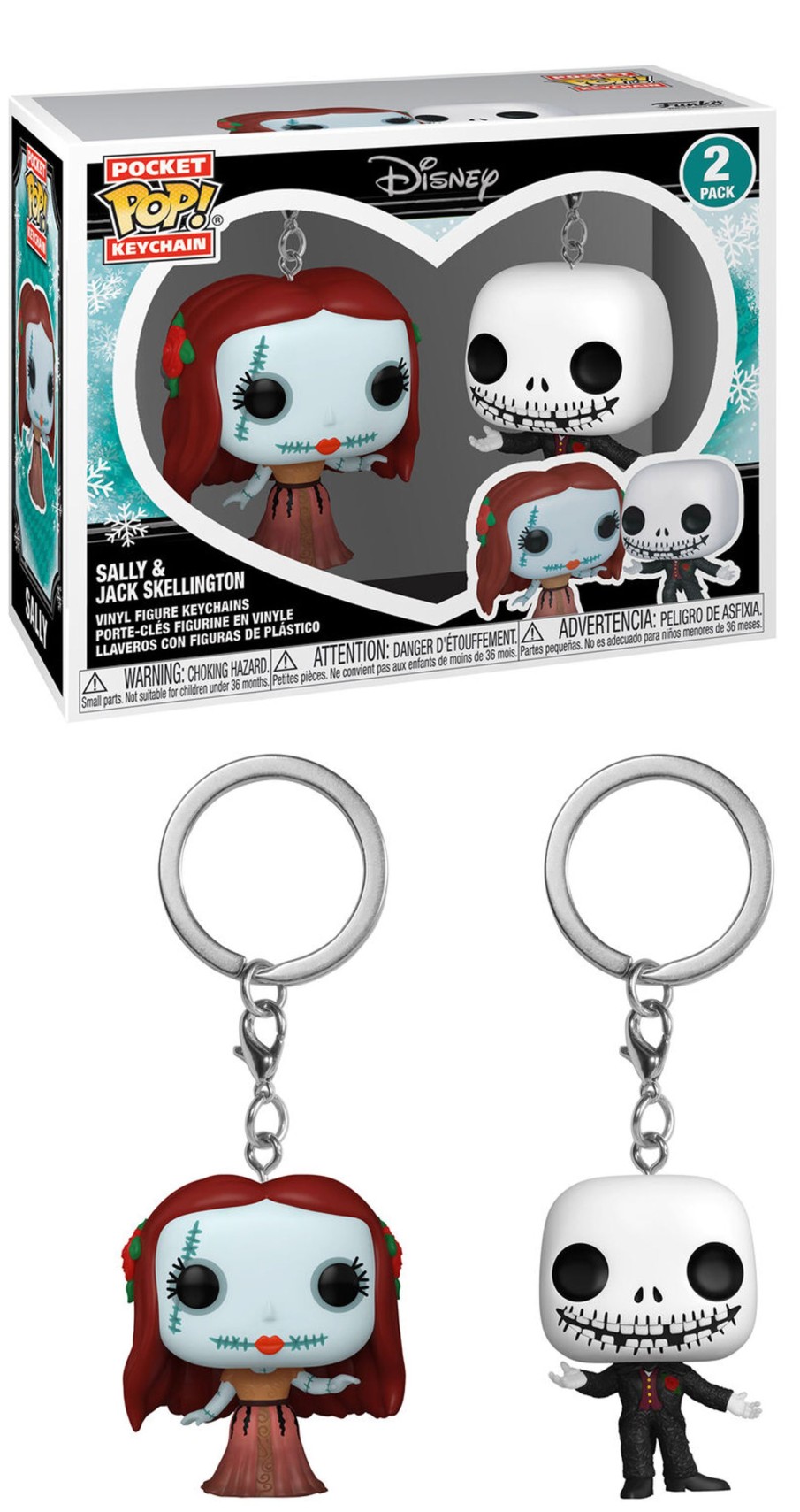 Accessoires Funko | Nbx - Pocket Pop Keychains 2 Pack- Holiday Jack & Sally