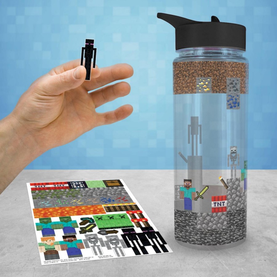 Keuken Paladone | Minecraft - Water Bottle 650Ml And Sticker Set