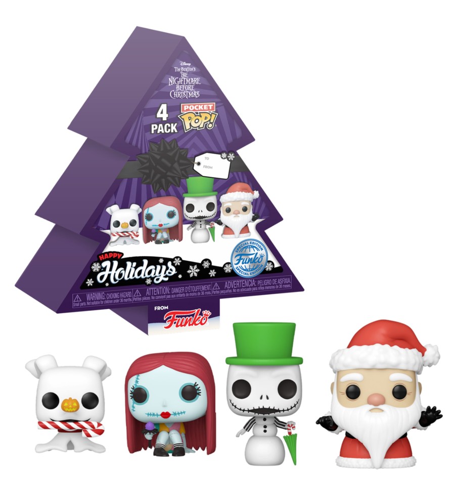 Accessoires Funko | Nbx - Pocket Pop Keychains 4 Pack- Tree Holiday