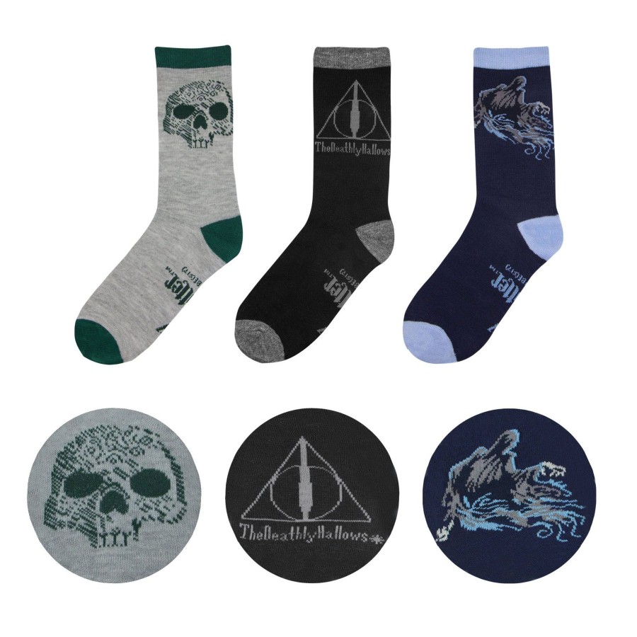 Kleding Cinereplicas | Harry Potter - Set Of 3 Socks Deathly Uniq Size 37 - 46