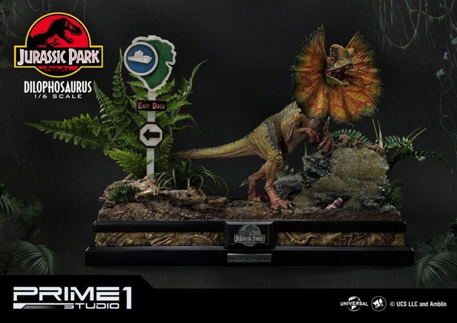 Figuren Prime 1 Studio | Jurassic Park - Dilophosaurus Bonus Version - Statue 41Cm