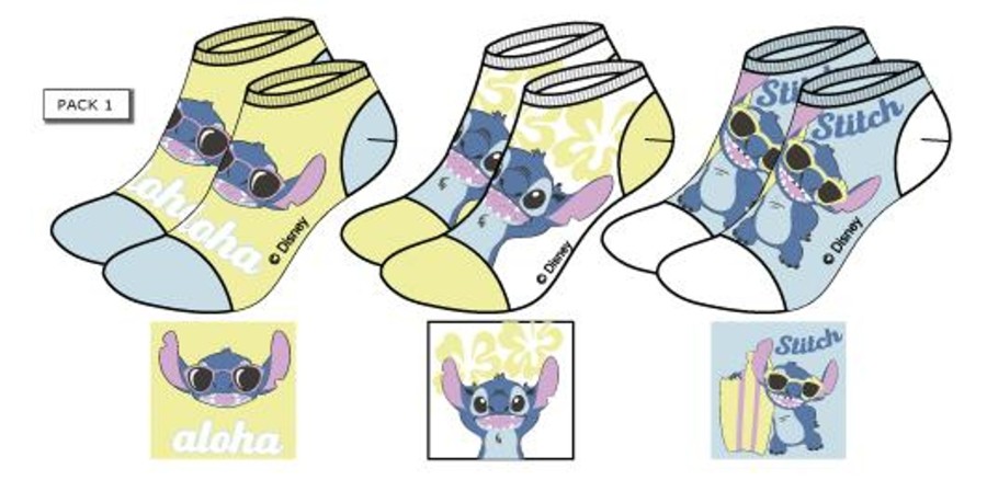 Kleding ShopForGeek | Lilo & Stitch - Stitch - Pack Of 3 Woman Socks Pack 1 (T36/38)