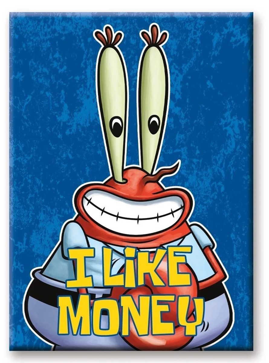 Keuken Aquarius | Spongebob Squarepants - I Like Money - Magnet 6.3X8.9Cm