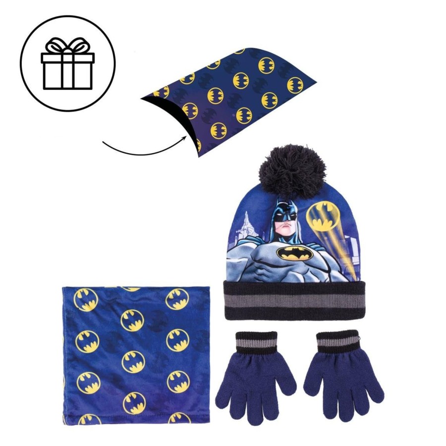 Kleding Cerda | Batman - Set Pompon Beanie + Handschoenen + Neck - 3Stk Kids