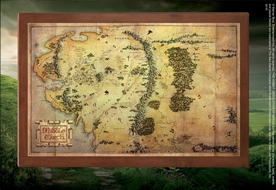 Decoratie Noble Collection | Lord Of The Rings - Middle Earth Map '36.5X23Cm'