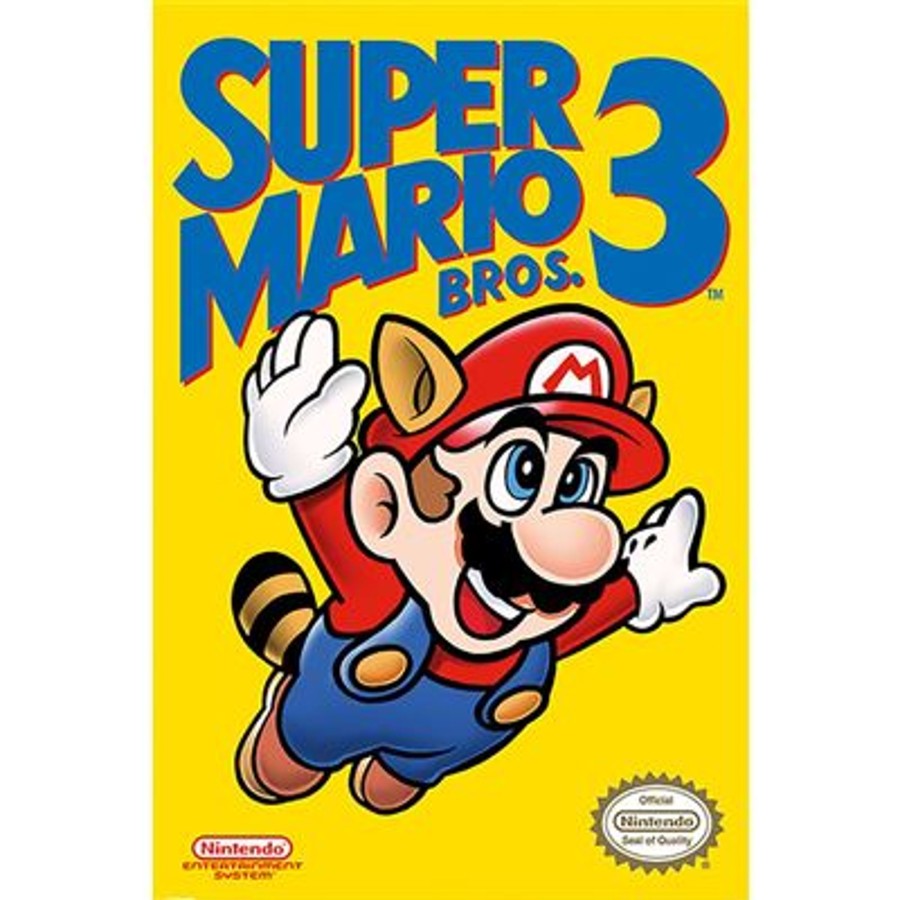 Decoratie Pyramid | Super Mario Bros 3 - Nes Cover - Poster 61 X 91Cm