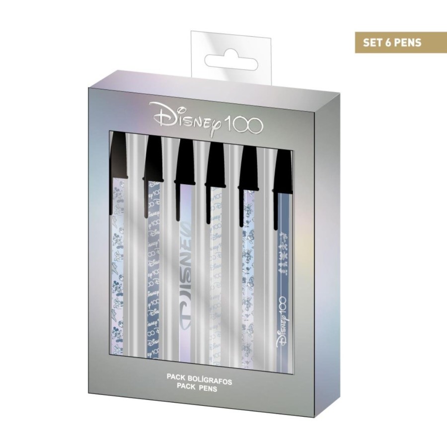 Kantoor Cerda | Disney 100 Ans - Logo - Set Of 6 Ball-Point Pens