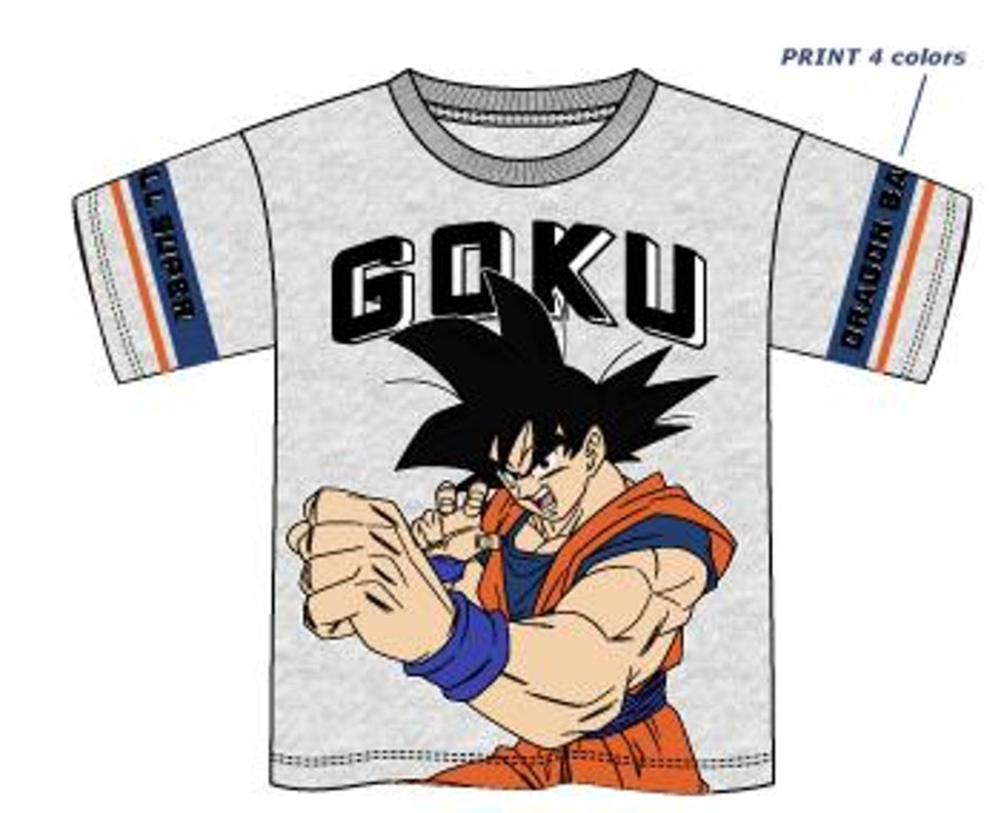 Kleding ShopForGeek | Dragon Ball - Goku - Unisex T-Shirt Grey (4 Years)