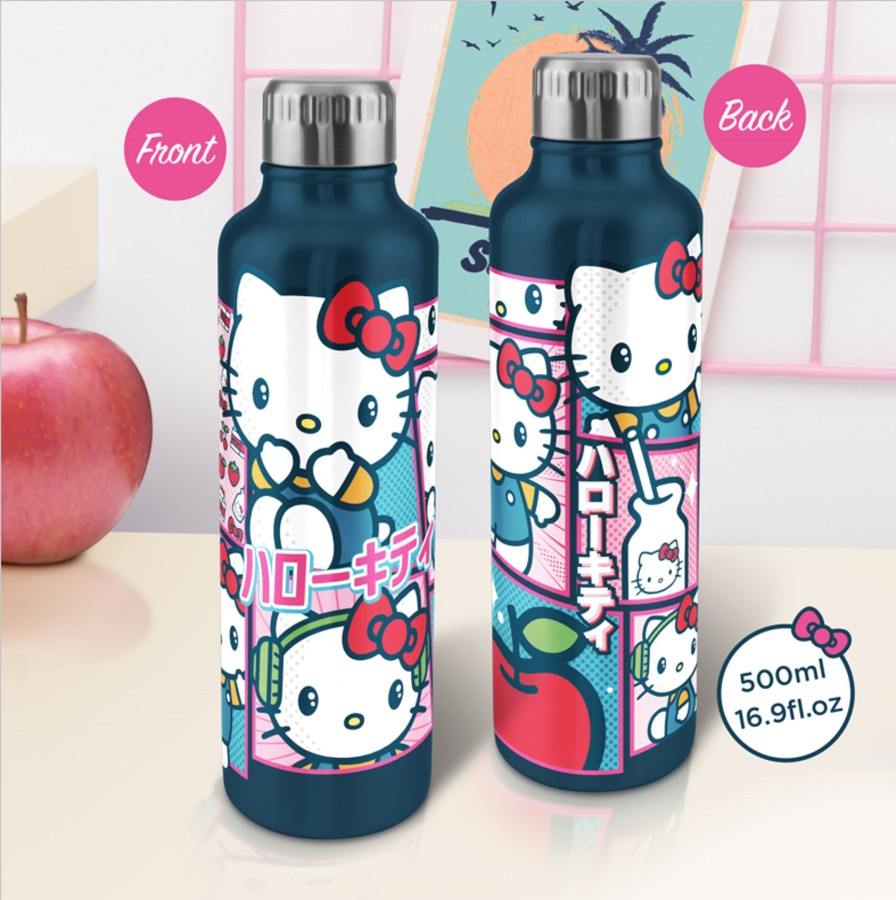 Keuken Paladone | Hello Kitty - Metal Water Bottle 500Ml