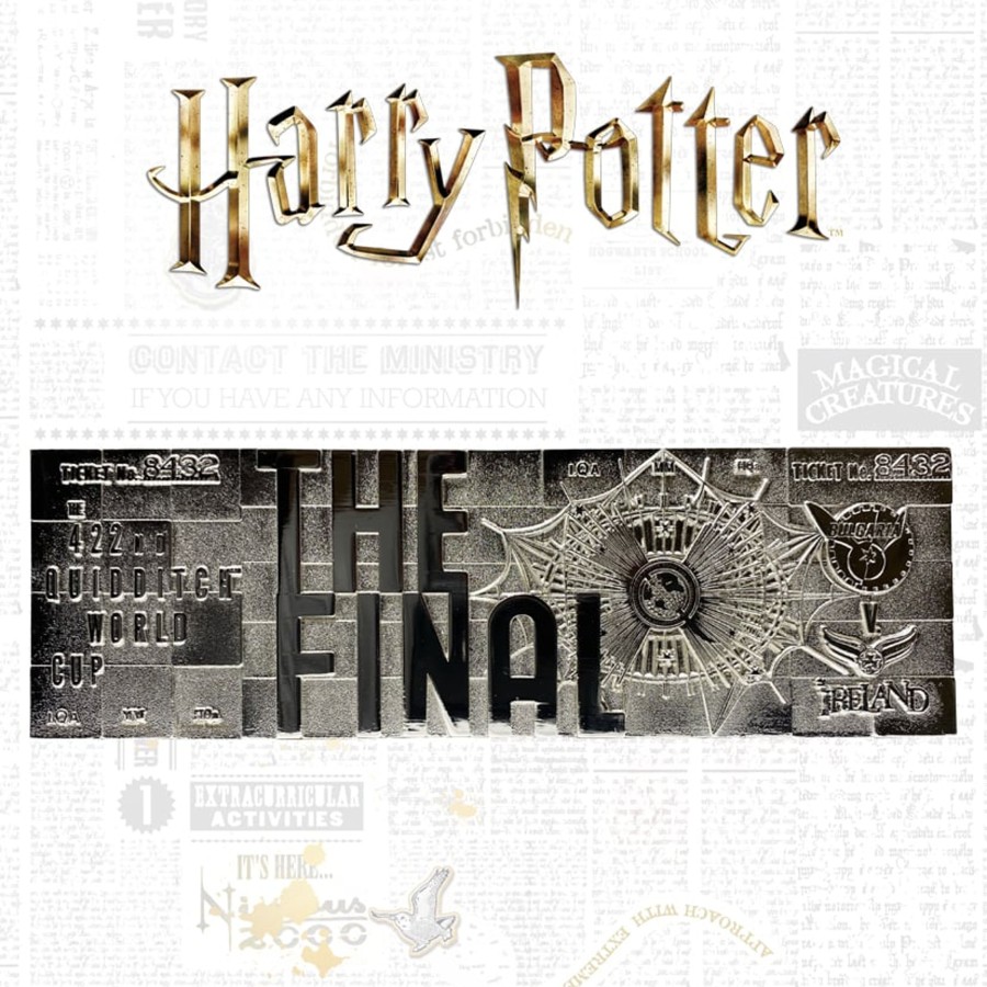 Decoratie Fanattik | Harry Potter - Quidditch World Cup - Silver Plated Collector Ticket