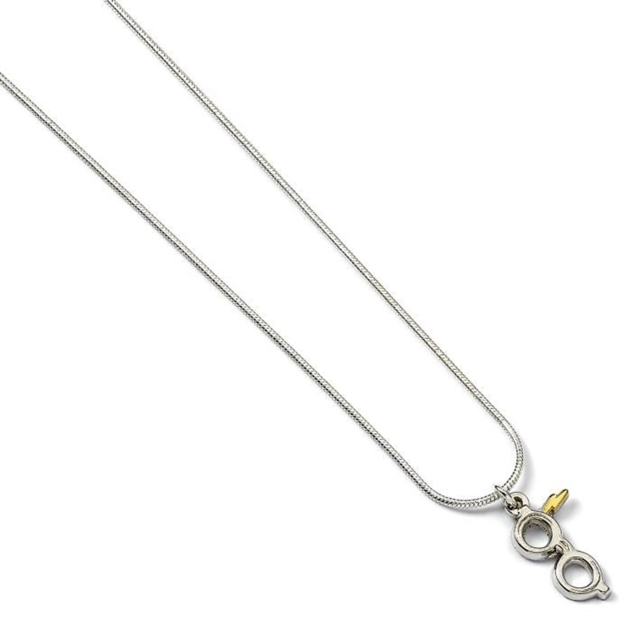 Accessoires Carat | Harry Potter - Lightning Bolt & Glasses - Silver Plated Necklace