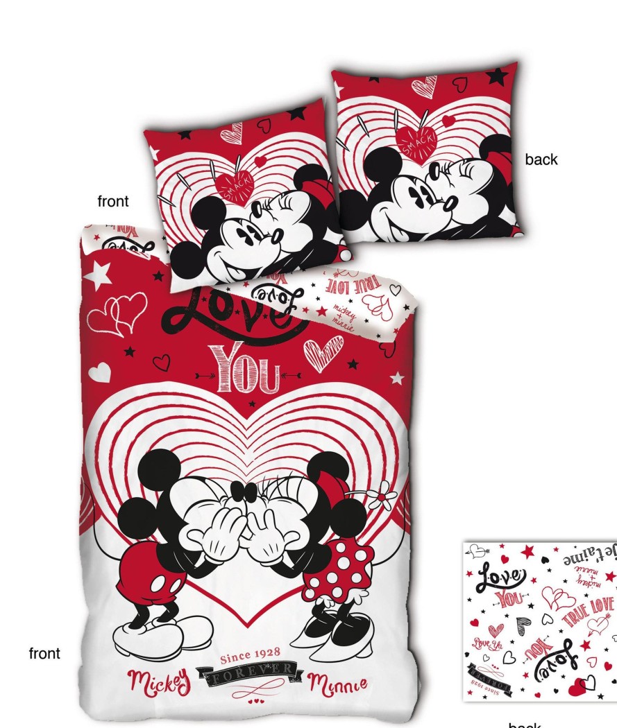 Decoratie AyMax | Disney - Duvet Cover 140X200Cm - Love You '100% Microfiber'