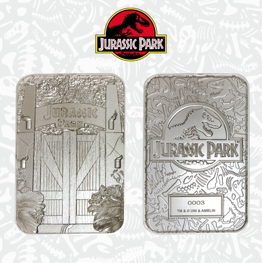 Decoratie Fanattik | Jurassic Park - Entrance Gates - Silver Plated Collector Ticket